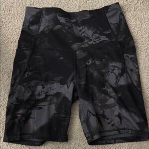 All In Motion Black and Gray Patterned Bike Shorts